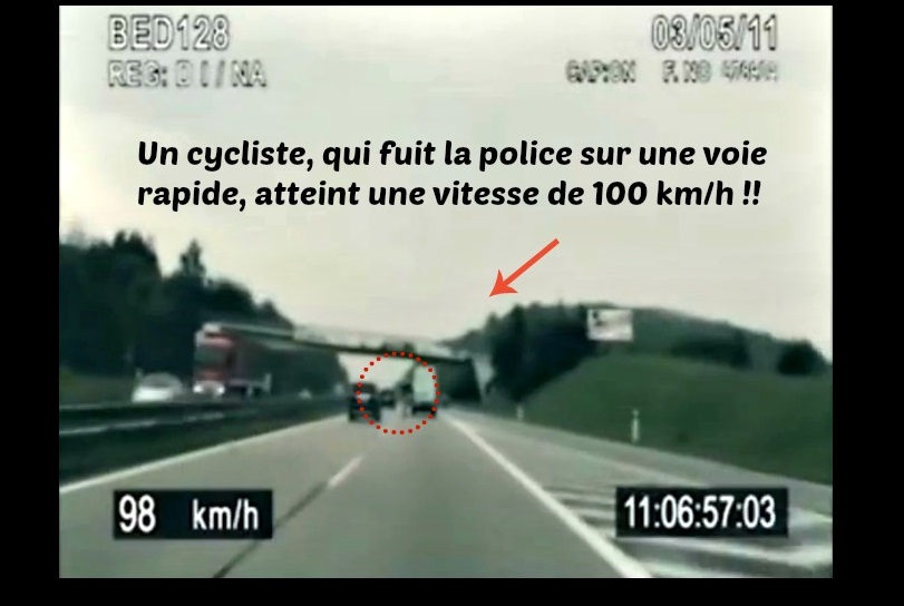 poursuite policiere bicycle le plus rapide monde
