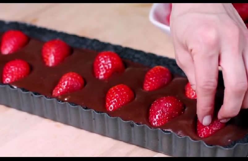 fraise chocolat tarte