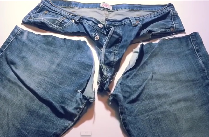 couper vieux jeans