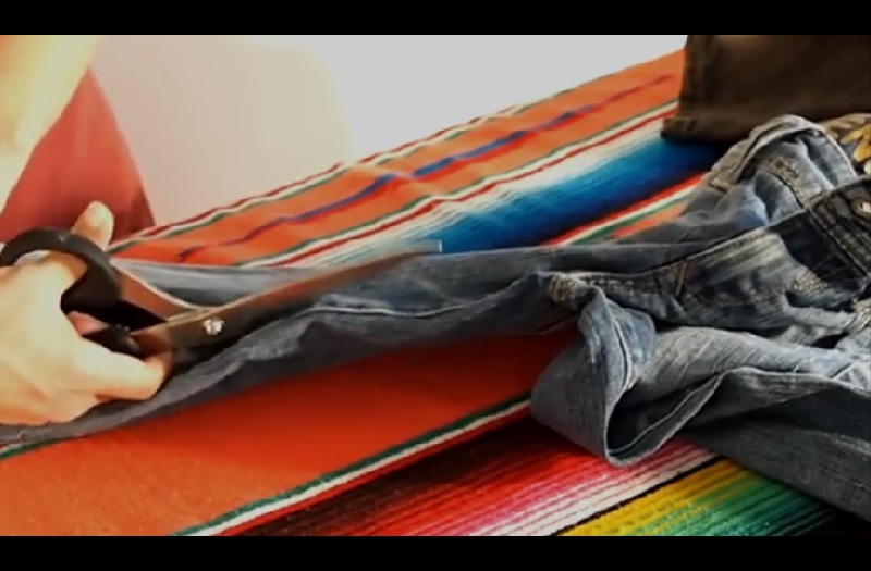 bricolage vieux jeans tapis carpet