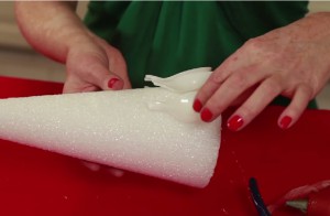 bricolage de noel sapin blanc cuillere plastique