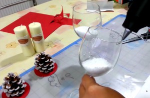 bricolage verre vin neige noel