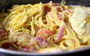 recette spaghetti au saumon rapide
