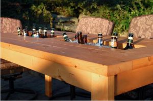 fabriquer table de jardin frigo