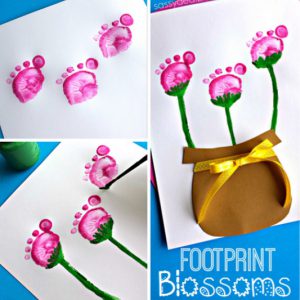 peindre aves les pieds des fleurs