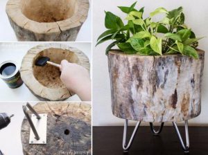astuce jardin tronc arbre fleur