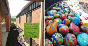 chemin de pierre colore ecole jardin